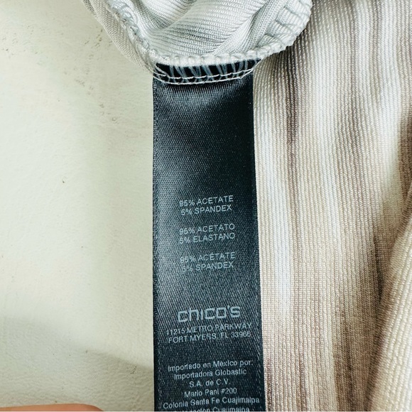 Travelers By Chico's Straight Leg Trouser Pant Pull On Gray Silver White Sz 0  S - Picture 5 of 9